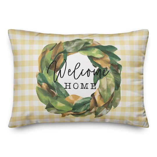 Welcome Home Wreath 14" x 20" Throw Pillow